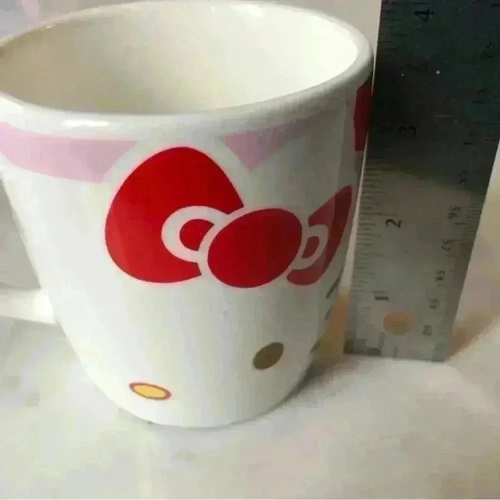 RARE Sanrio Hello Kitty 2010 hearts pattern mug set, made in  Japan - Picture 9 of 10